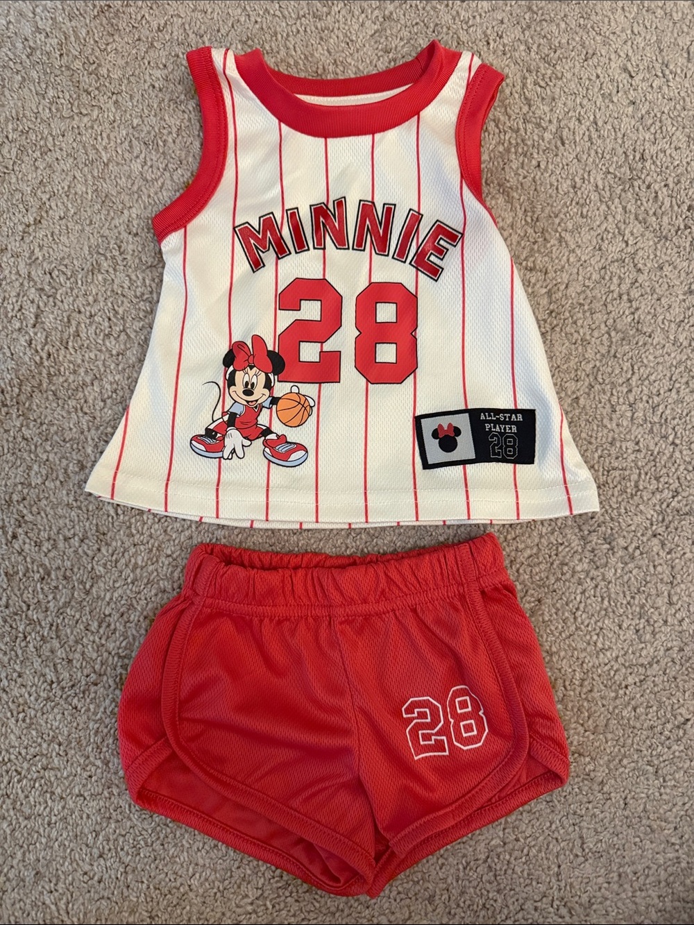 Disney Minnie Red and White Basketball Tank & Shorts Set